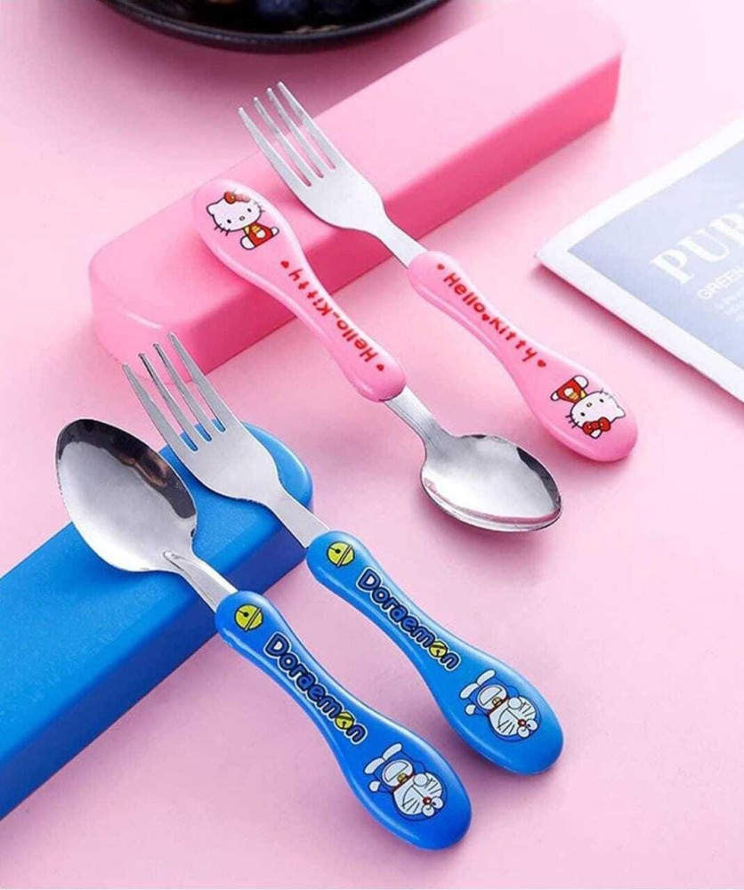 Hello Kitty Cutlery Kit Fork Spoon Chopsticks Utensils Tableware Kids  Flatware