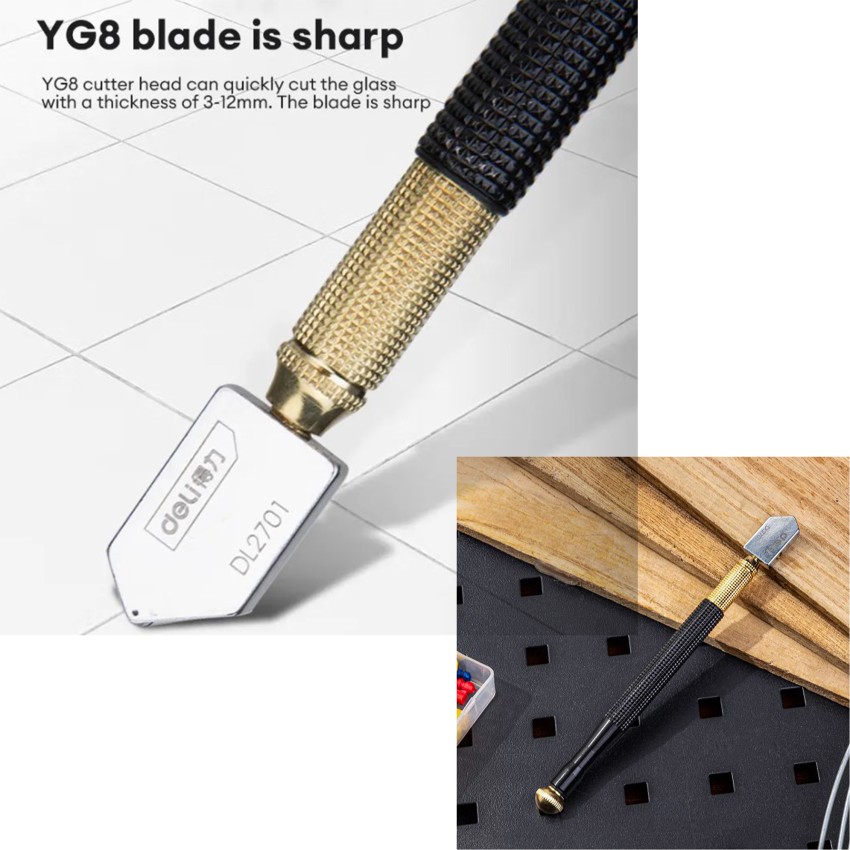 Glass Cutter 3mm-12mm, Glass Scoring Tool,Upgrade Glass Cutter Tool, Pencil  Style YG8 Tip For Glass Cutting/Tiles/Mirror