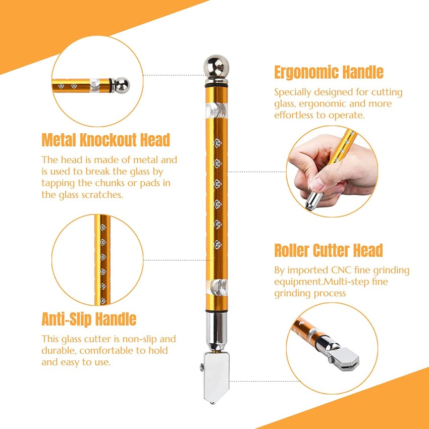 TruTool Heavy Duty Pencil Shape Glass Cutter with Oil Feed Hole