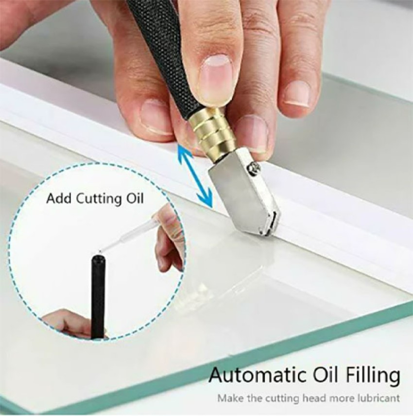 Pencil Style Glass Cutting Tools Kit Professional Oil Feed Carbide Tip Glass  Cutter 2-6 mm, 6-12 mm, 12-20 mm Glass Cutter Head with Mental Handle Cutter  Tool for Cutting Mirror, Tile and Glass