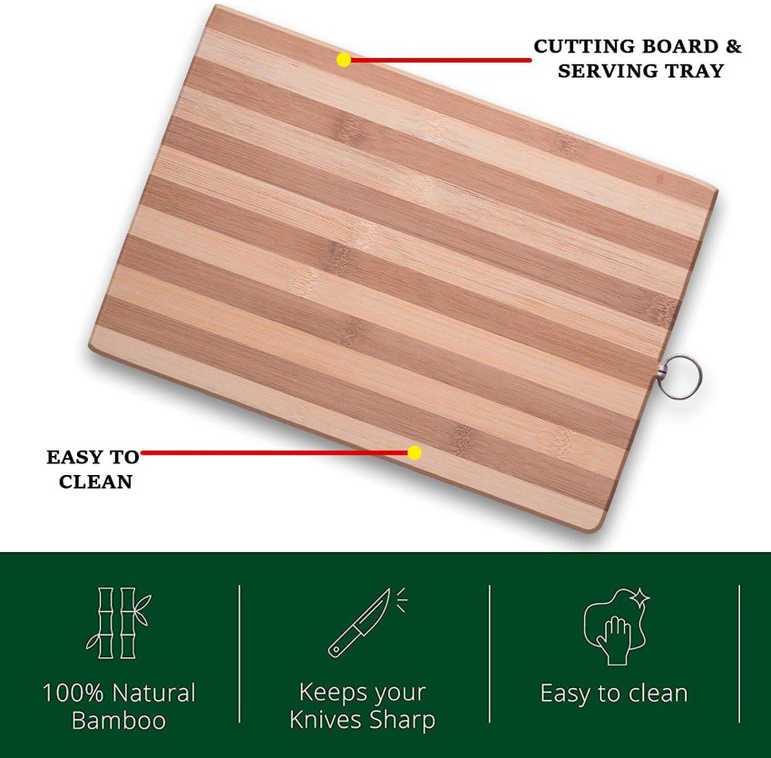 Rusabl Bamboo Chopping Board / Vegetable Cutting Board for Kitchen wit