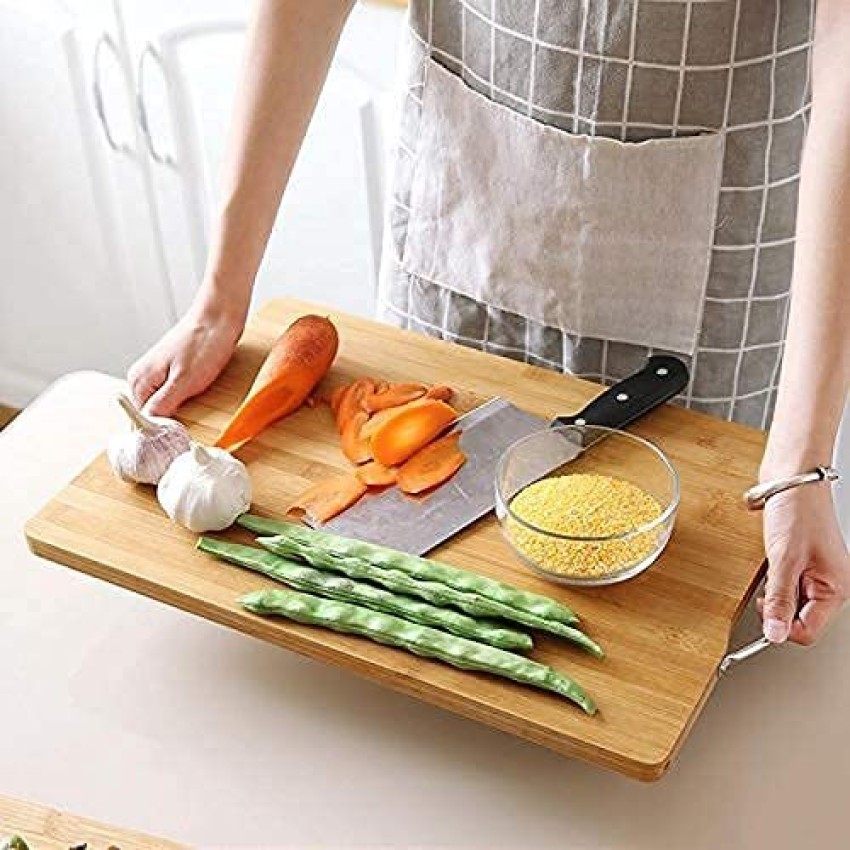 Rusabl Bamboo Chopping Board / Vegetable Cutting Board for Kitchen wit