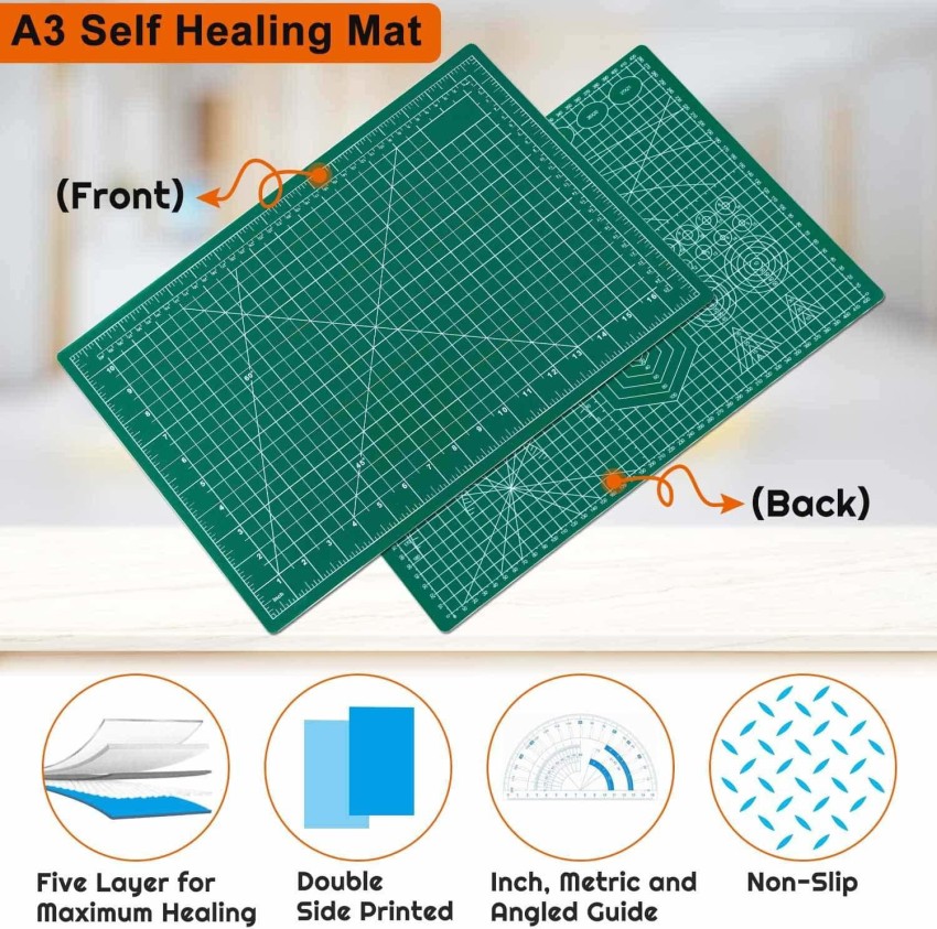 A4 Crafty World Self Healing Cutting Mat for Sewing Quilting & Crafts Craft Mat  Fabric Double Sided Cutting Mat