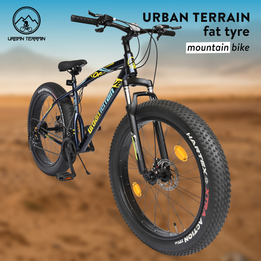 Urban Terrain Rogue MTB Fat Tyre Cycles Shimano Geared for Men with Dual Disc Brake 26 T Road Cycle