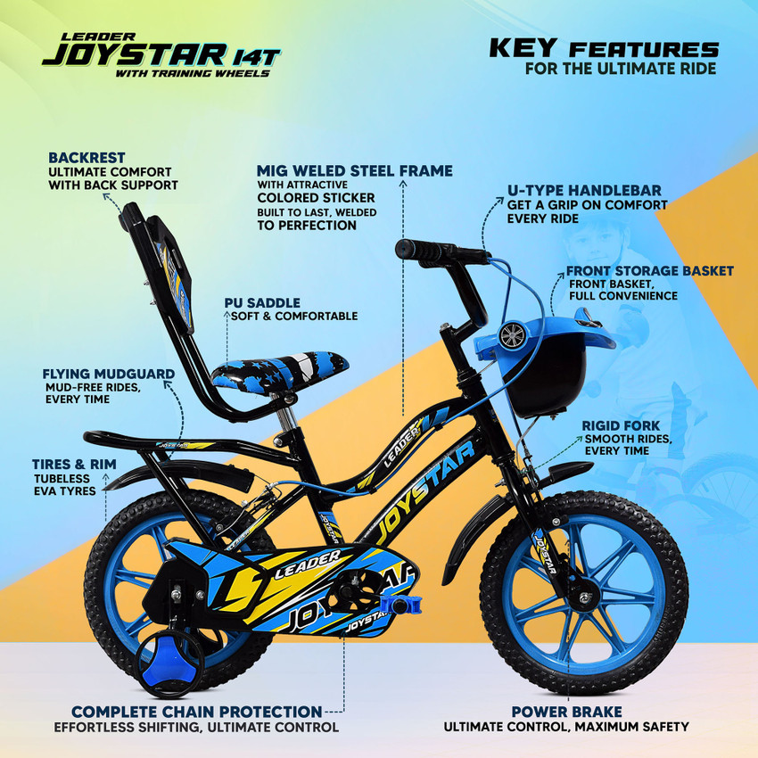 LEADER JoyStar Cycle for Kids Bicycle for Kids with Training Wheels For 2 5 Years 14 T Road Cycle Price in India Buy LEADER JoyStar Cycle for Kids
