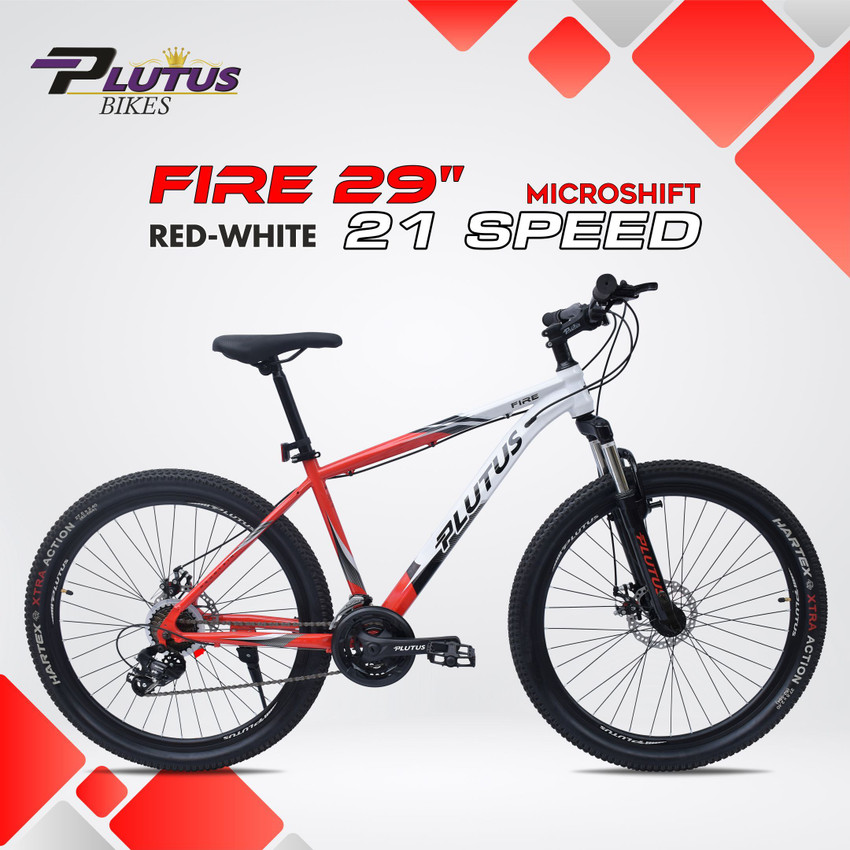 Red and white mountain bike sales