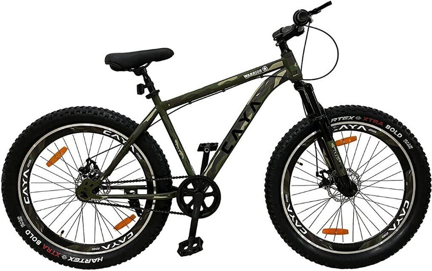 CAYA WARRIOR 26 Army Green Dual Disc Triple Alloy Rims Shocker 26 T Fat Tyre Cycle Price in India Buy CAYA WARRIOR 26 Army Green Dual Disc Triple Alloy Rims Shocker