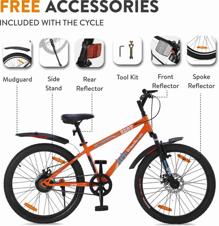 Urban Terrain ZEST24TORANGE Steel Mountain Bike With Cycling Event