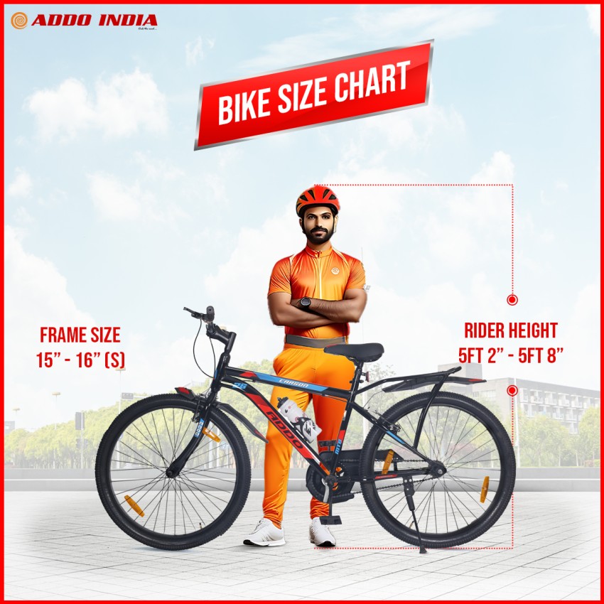 Height range for discount 26 inch bike