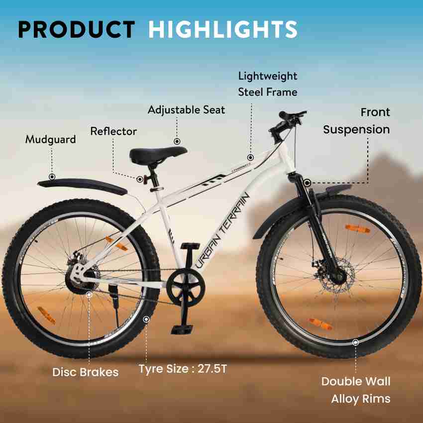 Urban Terrain Bolt Cycles for Men with Steel Frame Dual Disc Brake MTB Bike UT5000S27.5 27.5 T Road Cycle Price in India Buy Urban Terrain Bolt Cycles for Men with