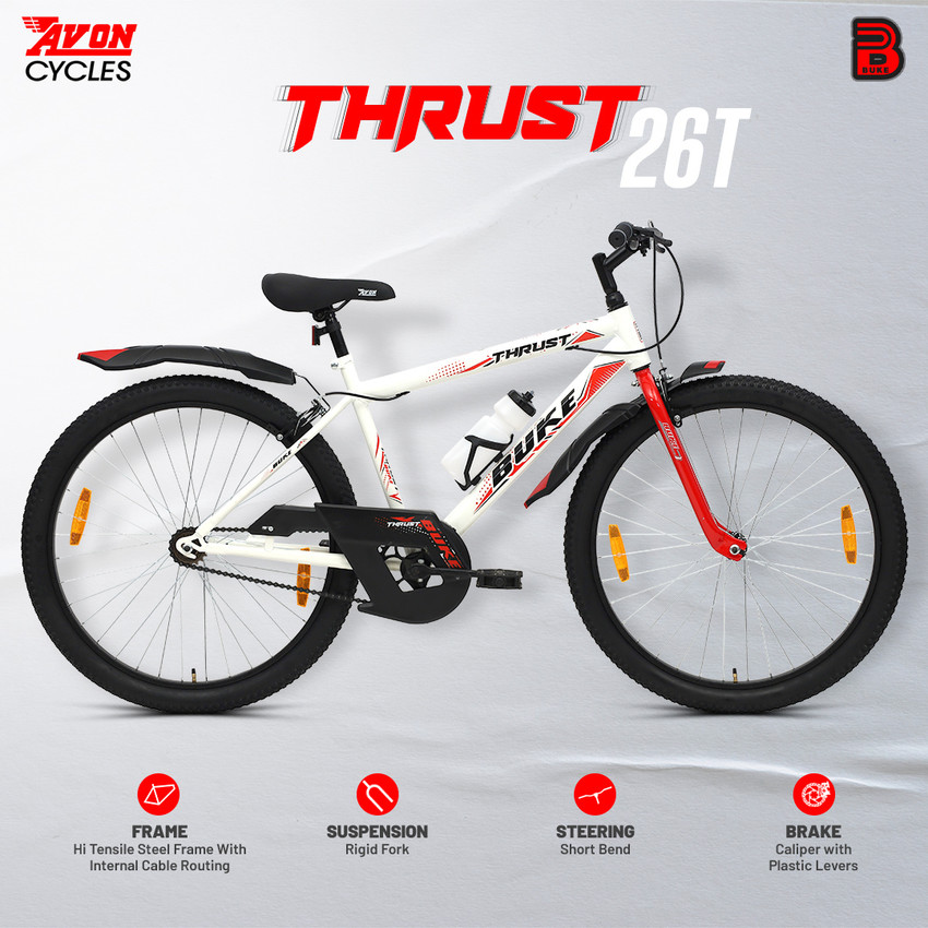 AVON Buke Bicycles Thrust 26T MTB Steel Frame 17.5inch Matt Gloss Finish 28 T Hybrid Cycle City Bike Price in India Buy AVON Buke Bicycles Thrust 26T MTB Steel Frame 17.5inch Matt Gloss Finish
