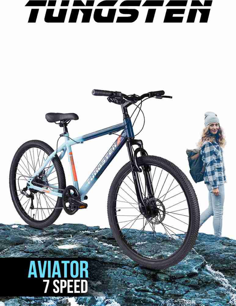 Tungsten AVIATOR 7 SPEED DUAL DISC FRONT SUSPENSION FULLY FITTED 26 T Mountain Cycle Price in India Buy Tungsten AVIATOR 7 SPEED DUAL DISC FRONT SUSPENSION