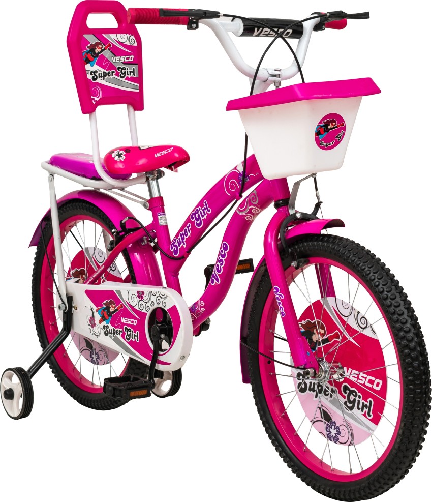vesco Super Girl 20T Pink Kids cycle with Balance Wheel 20 T BMX Cycle Price in India