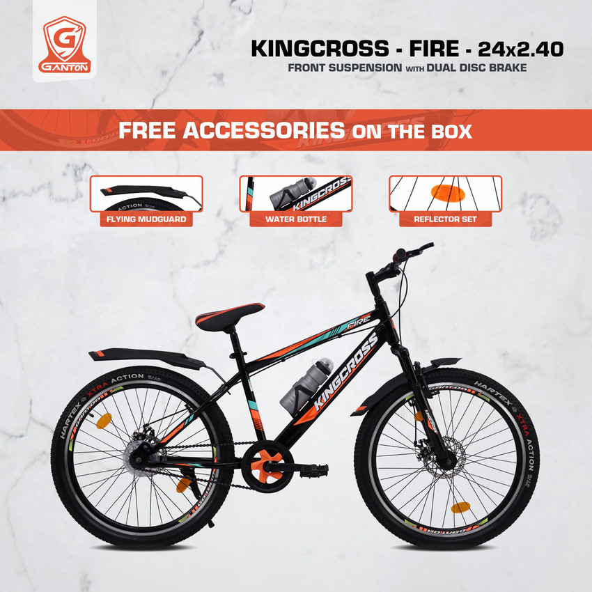 KINGCROSS 24T FIRE WITH DUAL DISC BRAKE FORK SUSPENSION ALLOY