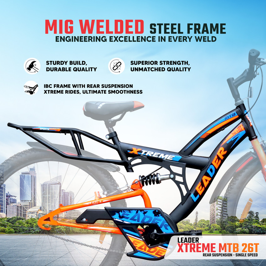 LEADER XTREME REAR SUSPENSION FOR MTB RIDER 26 T Mountain Cycle