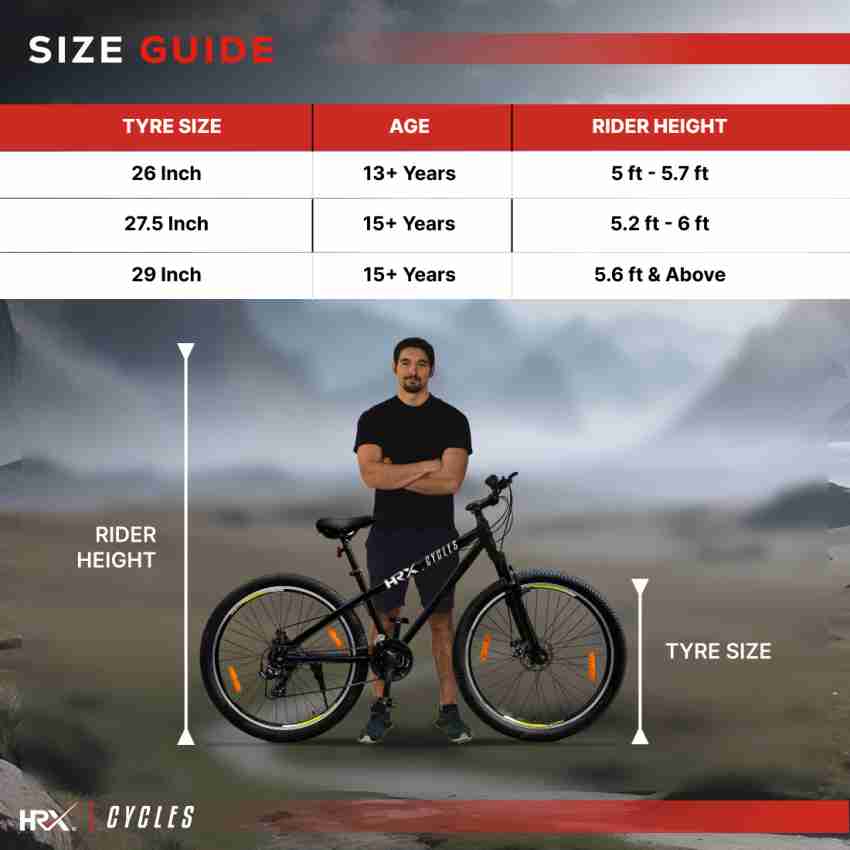 HRX Cycles by Hrithik Roshan BLACKFYRE 27.5T 21 Speed Steel With