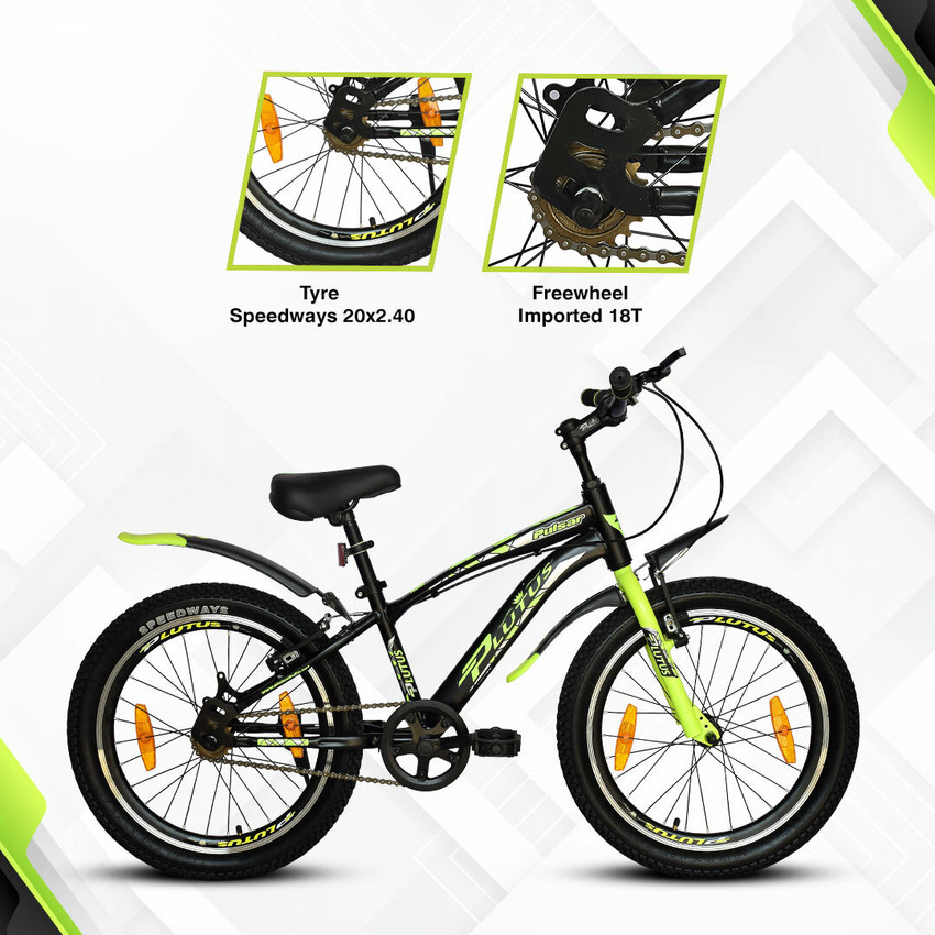 Plutus Pulsar Cycle for Kids Power Brake Single Speed Green 20