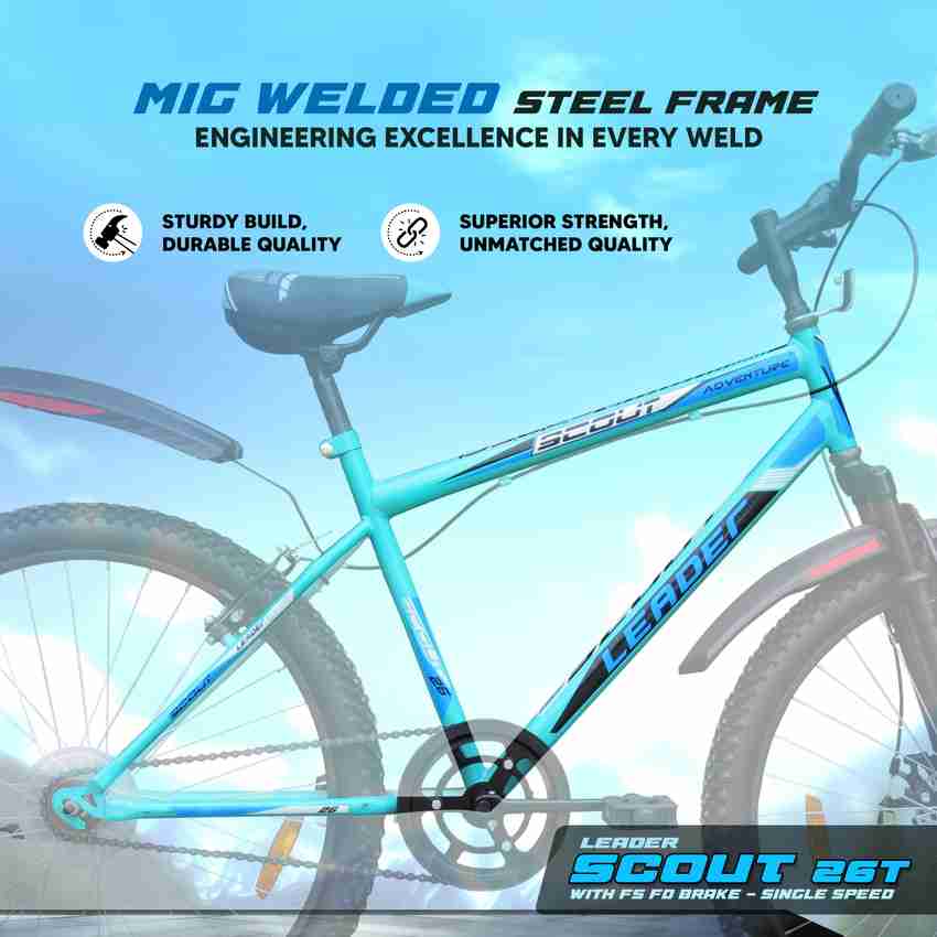 LEADER Scout 26T FRONT SUSPENSION FRONT DISC SEA GREEN BLACK for MTB Ride 26 T Mountain Cycle Price in India Buy LEADER Scout 26T FRONT SUSPENSION FRONT DISC SEA GREEN BLACK