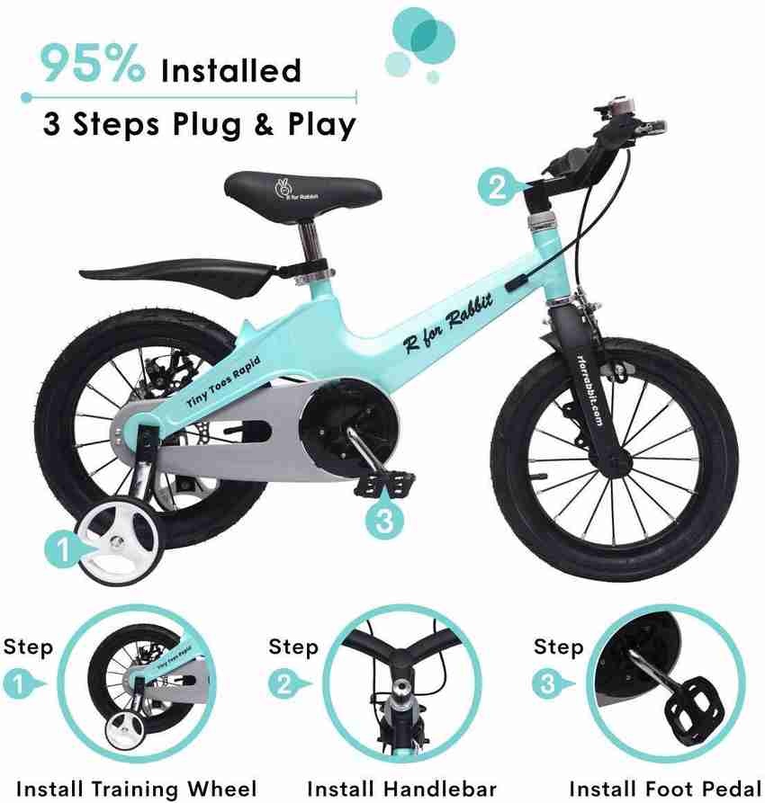 R for Rabbit Tiny Toes Rapid Smart Plug and Play 14 Bicycle for Kids Ideal for 3 5 years 14 T Road Cycle
