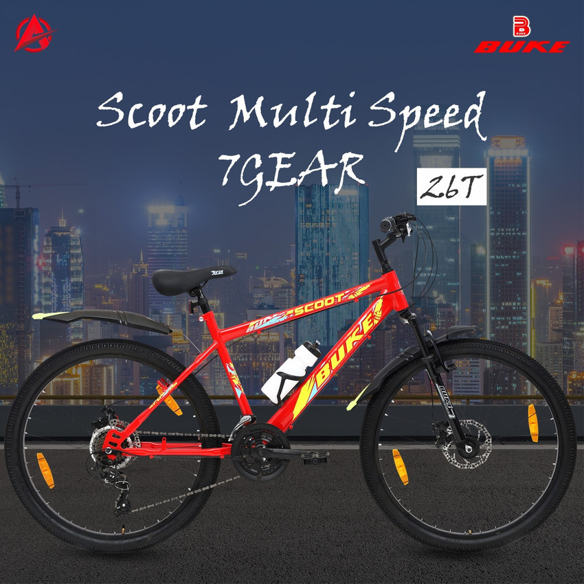 AVON Buke scoot 26T Multi Speed Shimano 7GEAR Red Cycle for boys