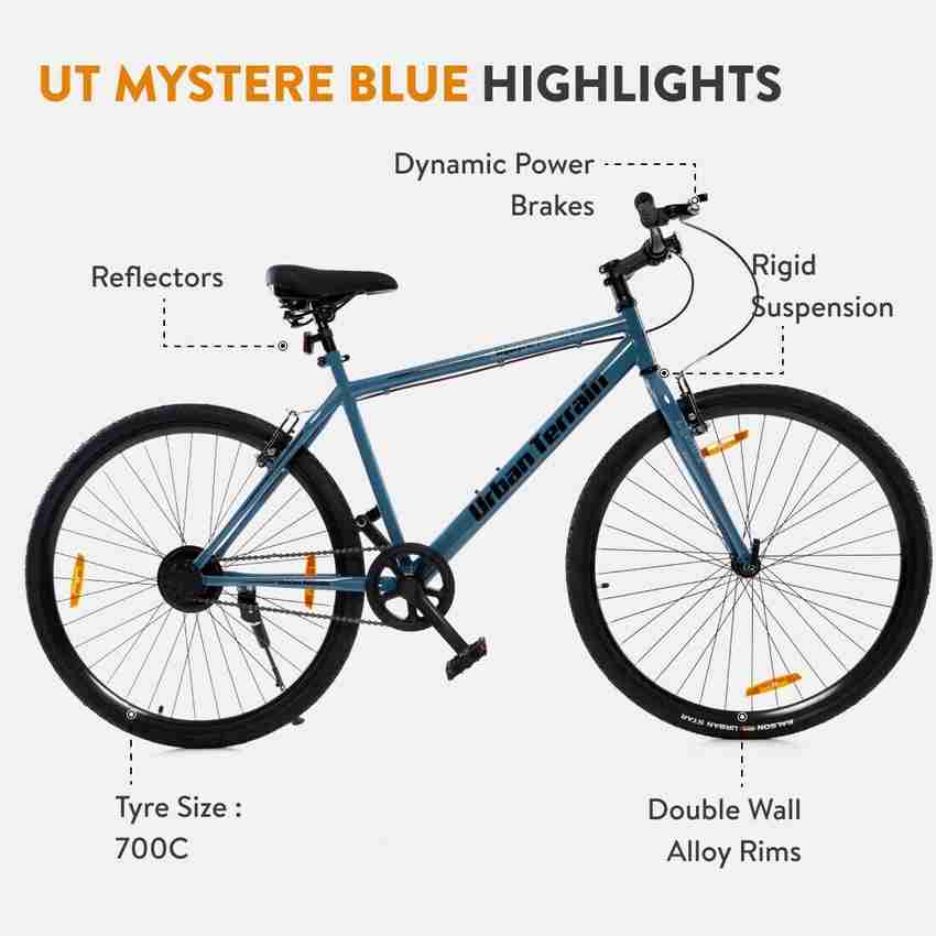 Urban Terrain UTMystere Cycles For Men With Cycling Event Ride Tracking App 700C T Hybrid Cycle City Bike Price in India Buy Urban Terrain UTMystere Cycles For Men With Cycling Event