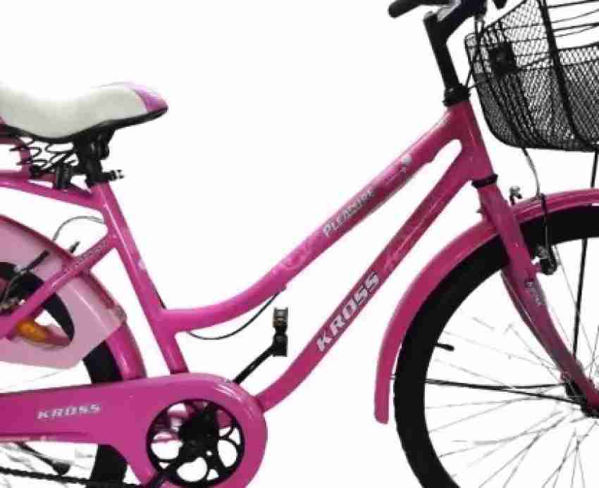 Kross Premium Pleasure Girls Cycle with Basket Integrated Carrier Without Gear 26 T Road Cycle Price in India Buy Kross Premium Pleasure Girls Cycle with Basket Integrated Carrier Without