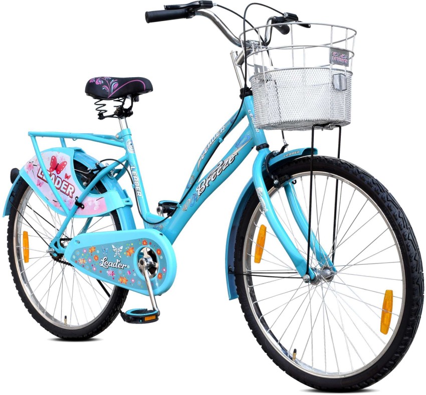 Ladies cycle with shops basket