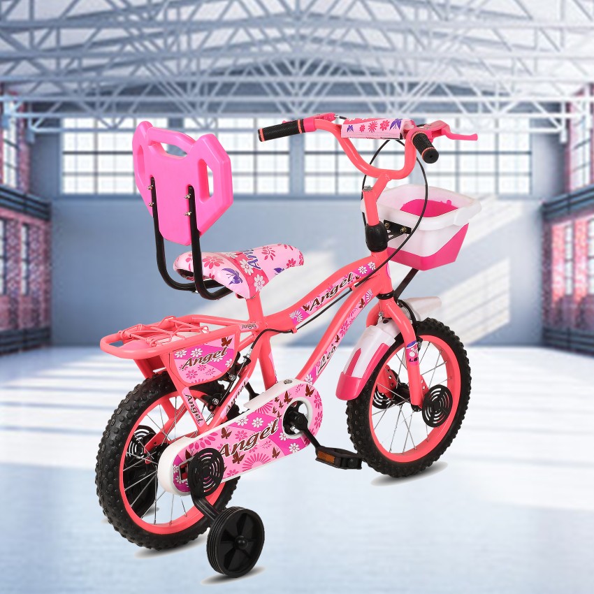 Pink bike best sale with training wheels