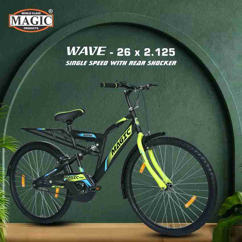 MAGIC 26T WAVE SINGLE SPEED WITH REAR SHOCKER CALIPER BRAKES 26 T Mountain Cycle Price in India Buy MAGIC 26T WAVE SINGLE SPEED WITH REAR SHOCKER CALIPER BRAKES 26