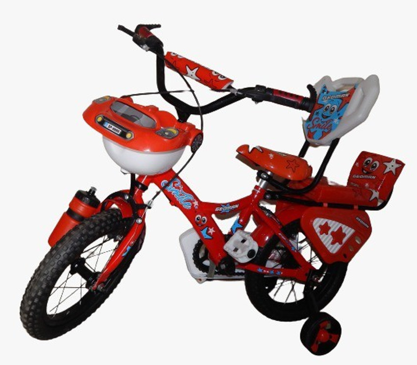 Geoman Ranger Kids Basket Bike Carrier Training Wheel Red Bicycle