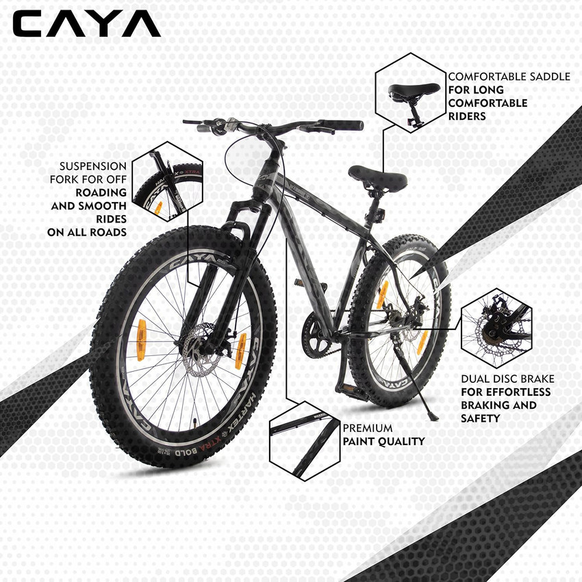 CAYA WARRIOR 26 Water Label Dual Disc Triple Alloy Rims Front Shocker 26 T Fat Tyre Cycle
