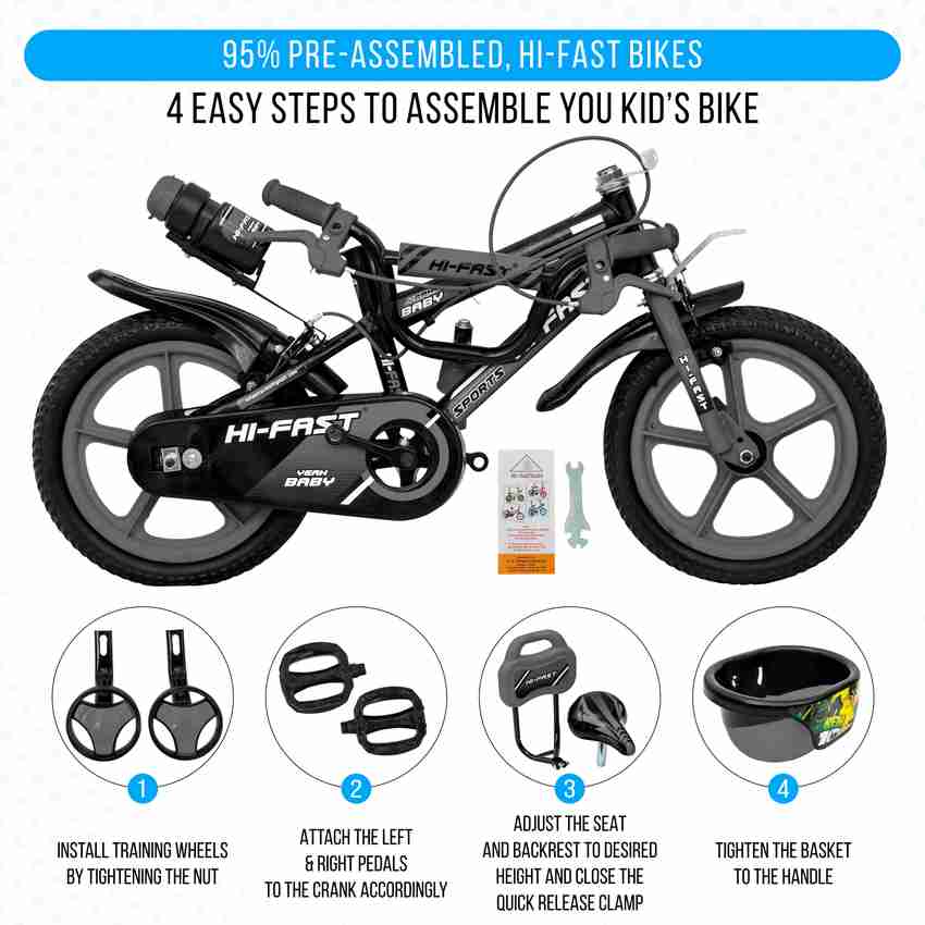Hi Fast Sports For Kids Age 2 to 5 Years Boys Girls 95 Pre Assembled 14 T Road Cycle Price in India Buy Hi Fast Sports For Kids Age 2 to