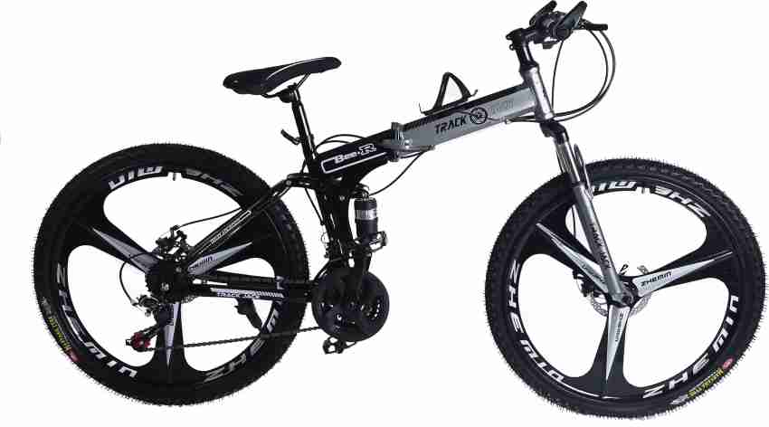 Track Jack Foldable Cycle 17 Frame 21 Gear 26 T Dual Disc Brakes Cycle with Alloy Mag Wheel 26 T Folding Bikes Folding Cycle Price in India Buy Track Jack Foldable Cycle 17 Frame 21 Gear 26 T Dual Dis...