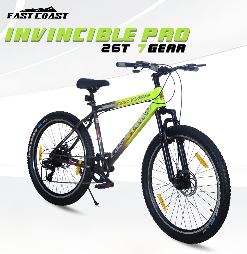 EAST COAST INVINCIBLE PRO 7 Gear Hardtail Cycle 26T 26 T Mountain Cycle Price in India Buy EAST COAST INVINCIBLE PRO 7 Gear Hardtail Cycle 26T 26 T Mountain Cycle online at Flipkart