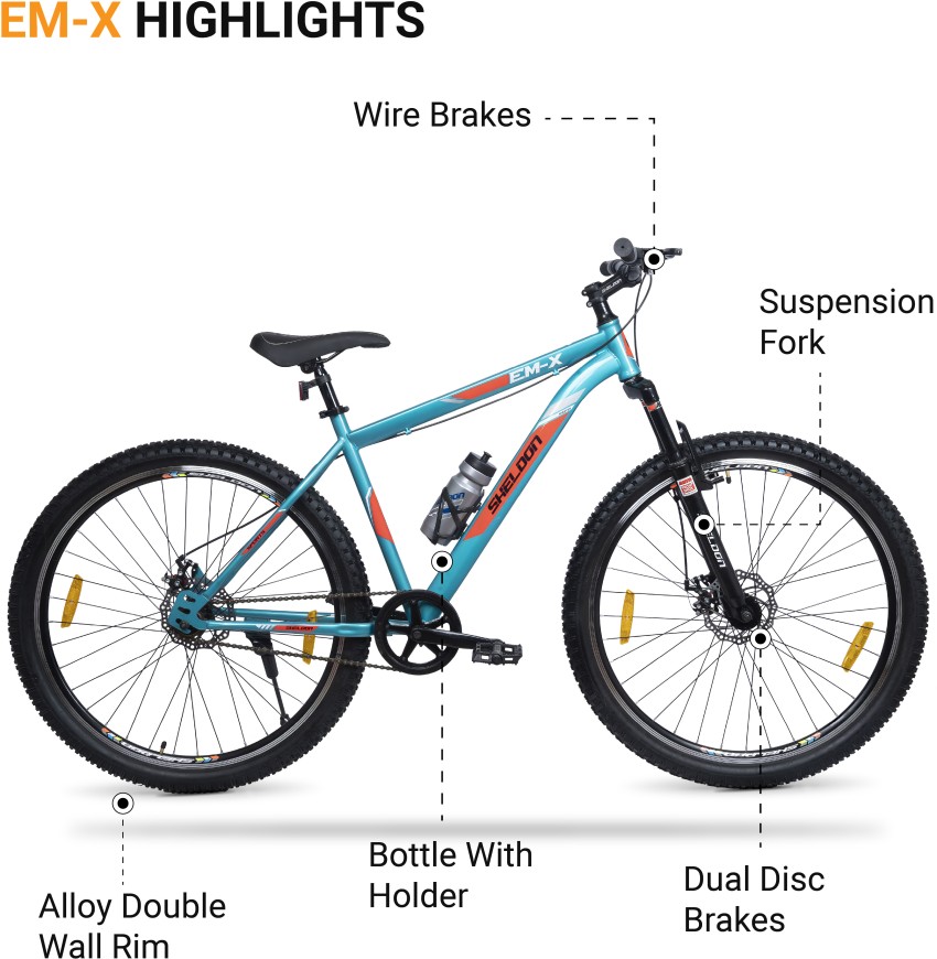 Sheldon EMX 29T MTB Unisex Bikes 19Inch Durable Frame Disk Brake Stylish Design 29 T Hybrid Cycle City Bike Price in India Buy Sheldon EMX 29T MTB Unisex Bikes 19Inch Durable Frame