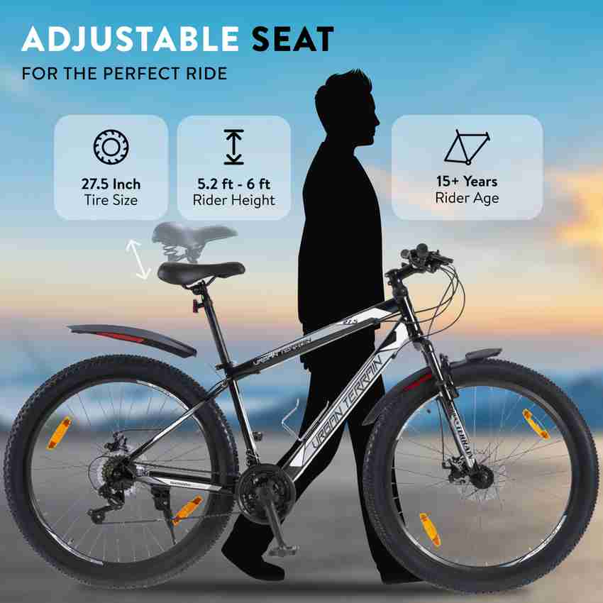 Urban Terrain Mounatin Bike Shimano Geared Cycles for Men with Dual Disc Brake MTB UT1000 27.5 T Road Cycle Price in India Buy Urban Terrain Mounatin Bike Shimano Geared Cycles for