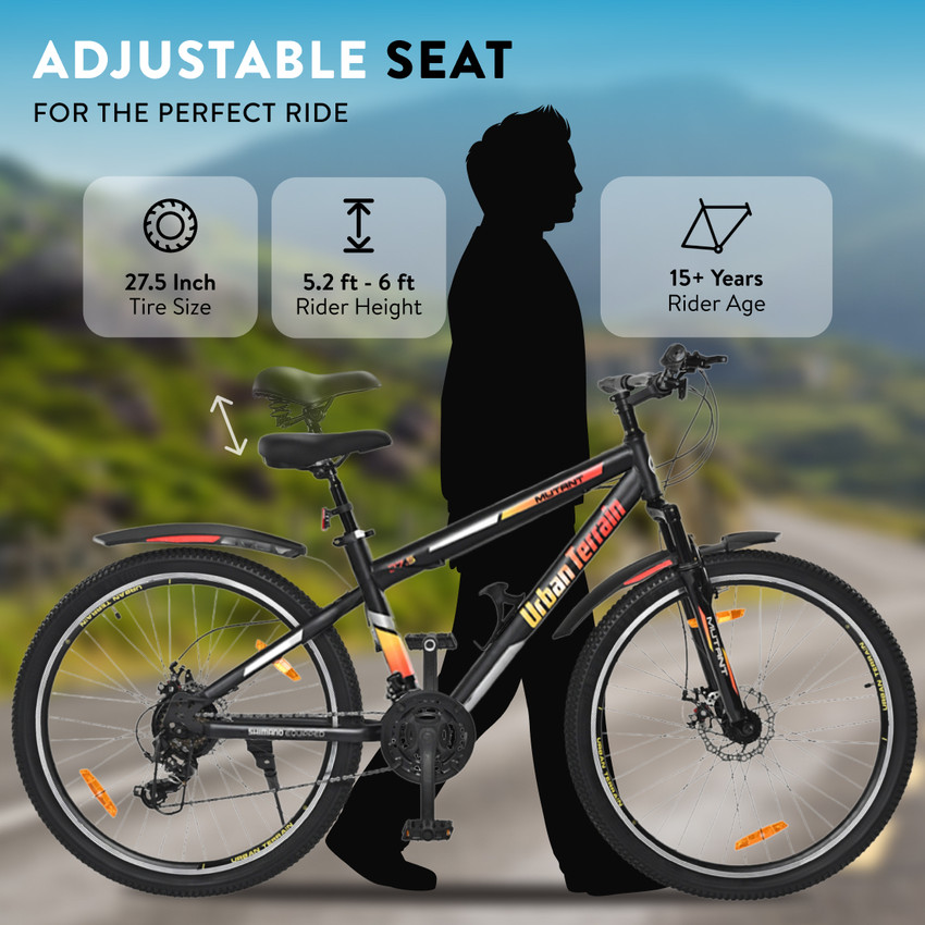 Urban Terrain Mutant Steel MTB Cycles Shimano Geared for Men with Dual Disc Brake 27.5 T Road Cycle