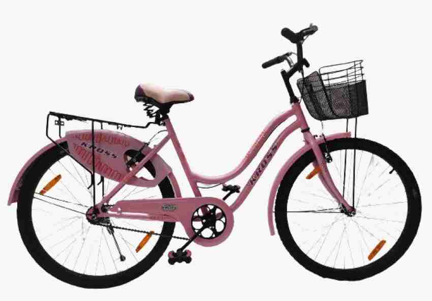 Kross Stella 26T Lady Bike Carrier Basket Single Speed Cycle Power Brake 26 T Girls Cycle Womens Cycle Price in India Buy Kross Stella 26T Lady Bike Carrier Basket Single Speed Cycle