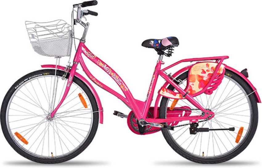 HERO CYCLES Eliza 26T Pink Bicycle with Basket Carrier 27.5 T