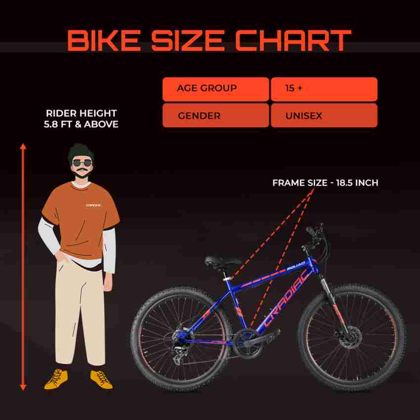 29 inch mountain discount bike for what height