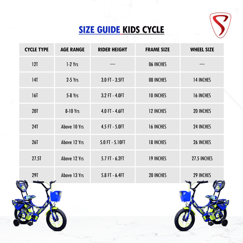 Cycle size by age shop