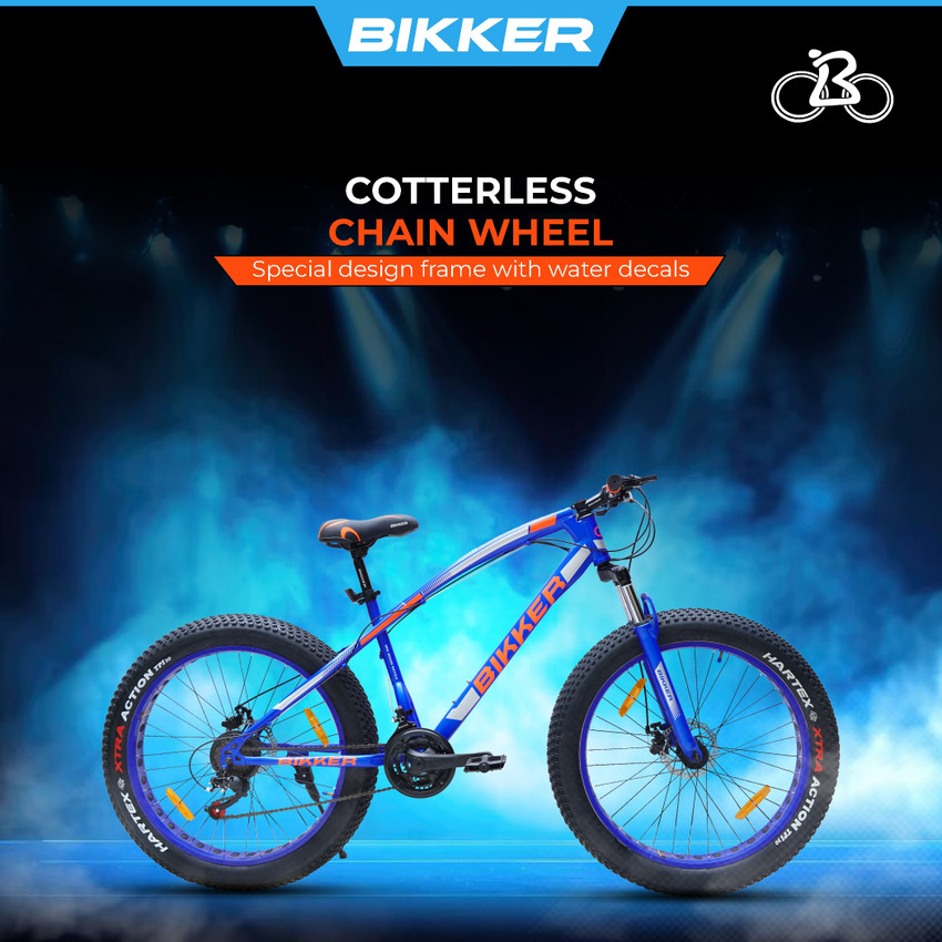 BIKKER Fat Tyre Cycle for Men with Dual Disc Brake Front Suspension 26 T Fat Tyre Cycle Price in India Buy BIKKER Fat Tyre Cycle for Men with Dual Disc Brake