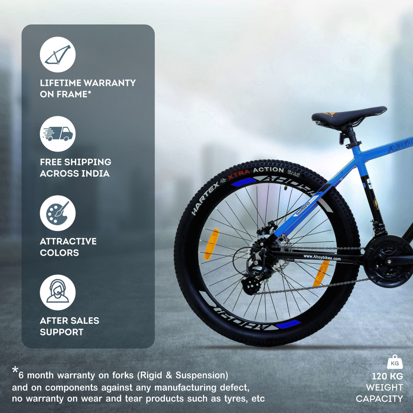 Ahoy A360 21 Gear Mountain Cycle 26T MTB Bicycle with Shimano Gear 24 T Mountain Hardtail Cycle Price in India Buy Ahoy A360 21 Gear Mountain Cycle 26T MTB Bicycle