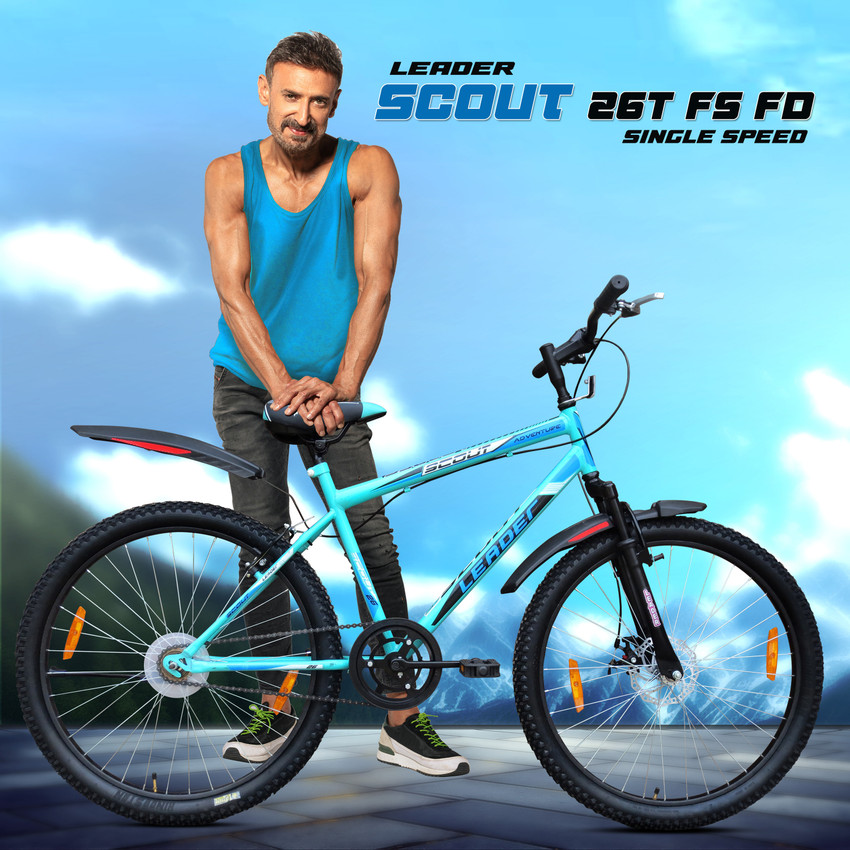 LEADER Scout 26T FRONT SUSPENSION FRONT DISC SEA GREEN BLACK for MTB Ride 26 T Mountain Cycle Price in India Buy LEADER Scout 26T FRONT SUSPENSION FRONT DISC SEA GREEN BLACK