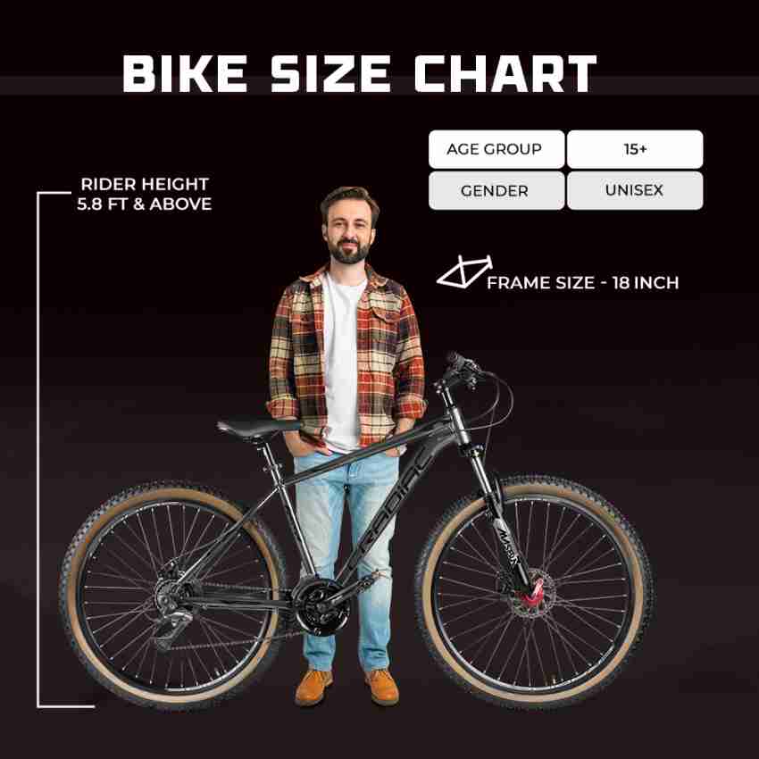 Mountain bike frame 2025 sizes in inches