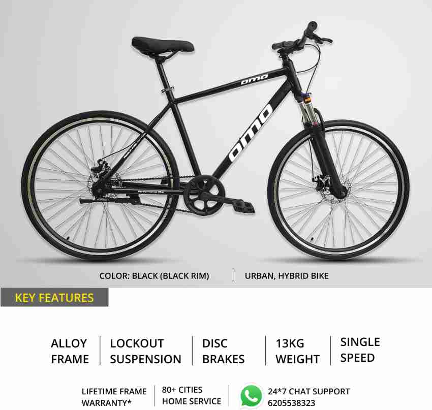 OMO Ladakh X1 Black 700C T Hybrid Cycle City Bike Price in India