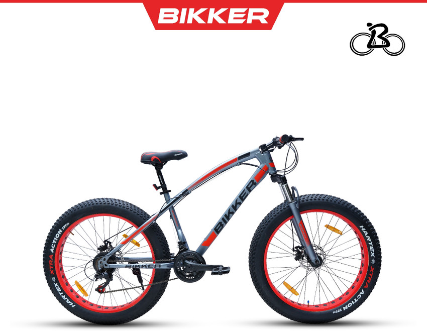 BIKKER Fat Tyre Cycle for Men with Dual Disc Brake Front Suspension 26 T Fat Tyre Cycle Price in India Buy BIKKER Fat Tyre Cycle for Men with Dual Disc Brake