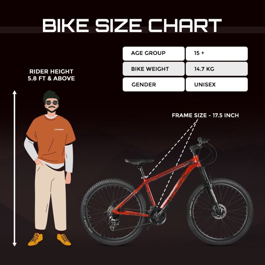 Bike size hot sale 17.5 inches