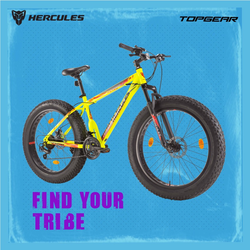 HERCULES TOP GEAR S26 F1 WITH SHIMANO GEAR 26 T Fat Tyre Cycle