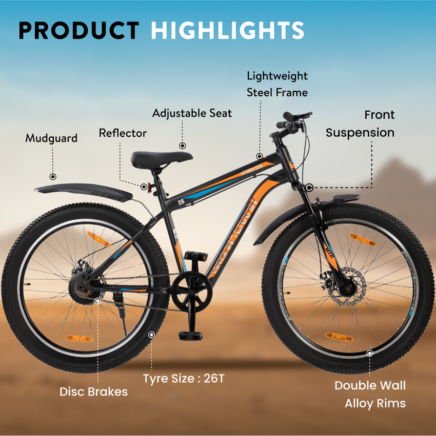 Urban Terrain Bolt Cycles for Men with Steel Frame Disc Brake MTB Bike UT5001S26 26 T Road Cycle
